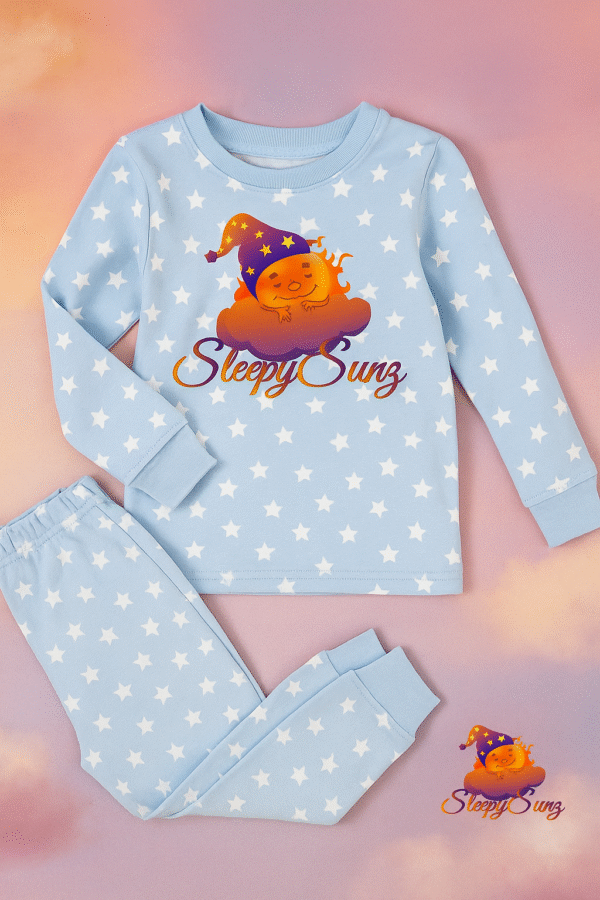 SleepySunz Pajama Set – Dreamscape Blue (Adult) - Image 2