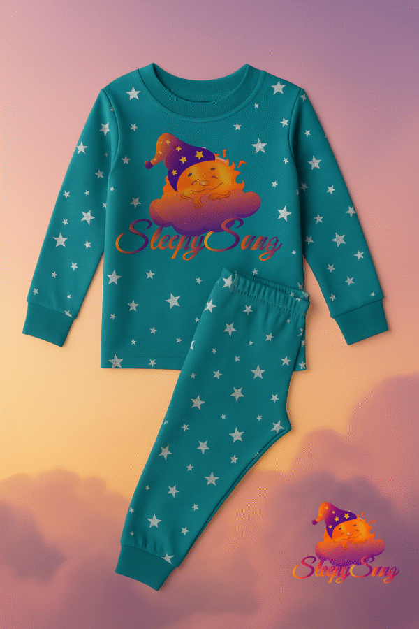SleepySunz Pajamas – Teal Children - Image 2
