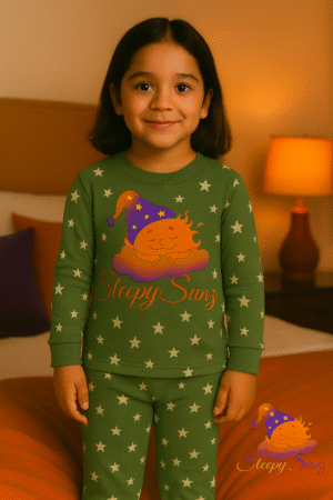 🧩 Green Star Pajamas (Mint Green) Children